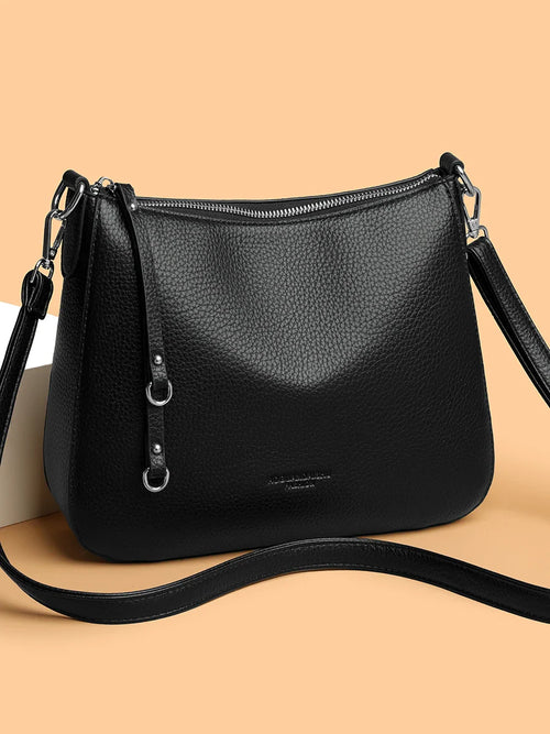 Cartera bandolera de cuero gran capacidad